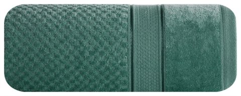 Ręcznik Jessi 70x140 zielony ciemny frotte 500g/m2 z fakturą wytłaczanej krateczki i welurową bordiurą Eurofirany Ręcznik Jessi 70x140 zielony ciemny frotte 500g/m2 z fakturą wytłaczanej krateczki i welurową bordiurą Eurofirany