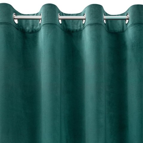 Zasłona gotowa na przelotkach 140x250 turkusowa ciemna welurowa Rosa Zasłona gotowa na przelotkach 140x250 turkusowa ciemna welurowa Rosa
