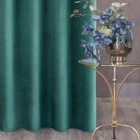 Zasłona gotowa na przelotkach 140x250 turkusowa ciemna welurowa Rosa Zasłona gotowa na przelotkach 140x250 turkusowa ciemna welurowa Rosa