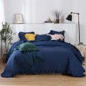 Narzuta z falbanką 160x220 Ruffy granatowa falbanka romby glamour dekoracyjna