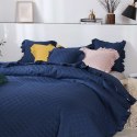 Narzuta z falbanką 160x220 Ruffy granatowa falbanka romby glamour dekoracyjna
