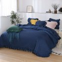Narzuta z falbanką 160x220 Ruffy granatowa falbanka romby glamour dekoracyjna
