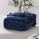 Narzuta z falbanką 160x220 Ruffy granatowa falbanka romby glamour dekoracyjna