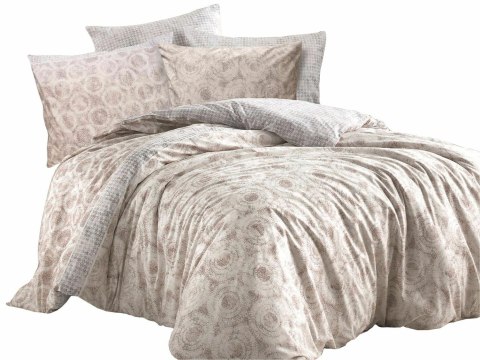 Pościel bawełniana 200x220 Octavia Brown beżowa szara kółka pepitka Cottonlove Exclusive Pościel bawełniana 200x220 Octavia Brown beżowa szara kółka pepitka Cottonlove Exclusive