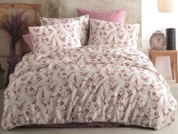 Pościel bawełniana 200x220 Terra kremowa wrzosowa kwiatki Cottonlove Exclusive