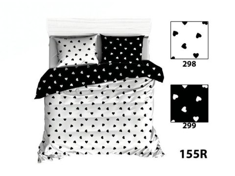 Poszewka bawełniana 40x60 R155 czarna biała serduszka Poszewka bawełniana 40x60 R155 czarna biała serduszka