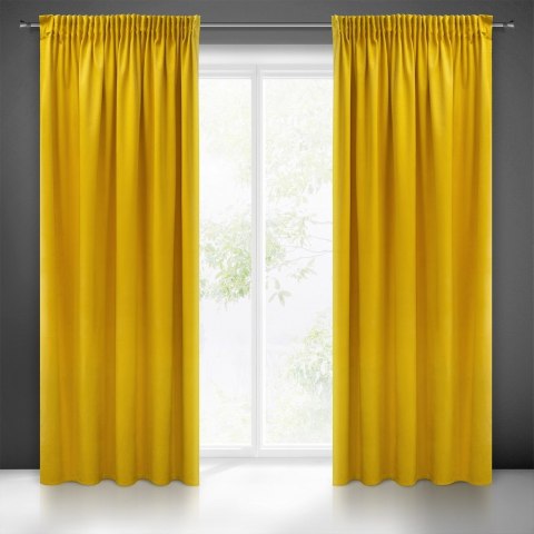Zasłona 140x270 Sibel musztardowa welurowa gotowa na taśmie Pierre Cardin Zasłona 140x270 Sibel musztardowa welurowa gotowa na taśmie Pierre Cardin