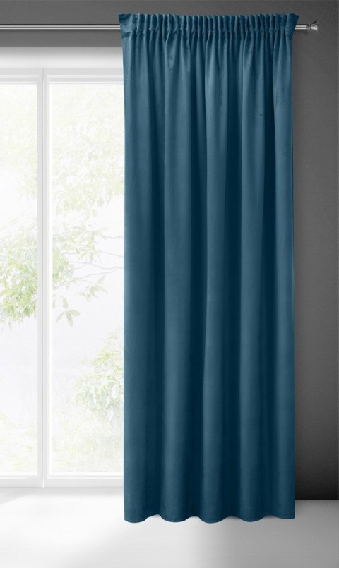 Zasłona 140x270 Sibel niebieska ciemna welurowa gotowa na taśmie Pierre Cardin Zasłona 140x270 Sibel niebieska ciemna welurowa gotowa na taśmie Pierre Cardin