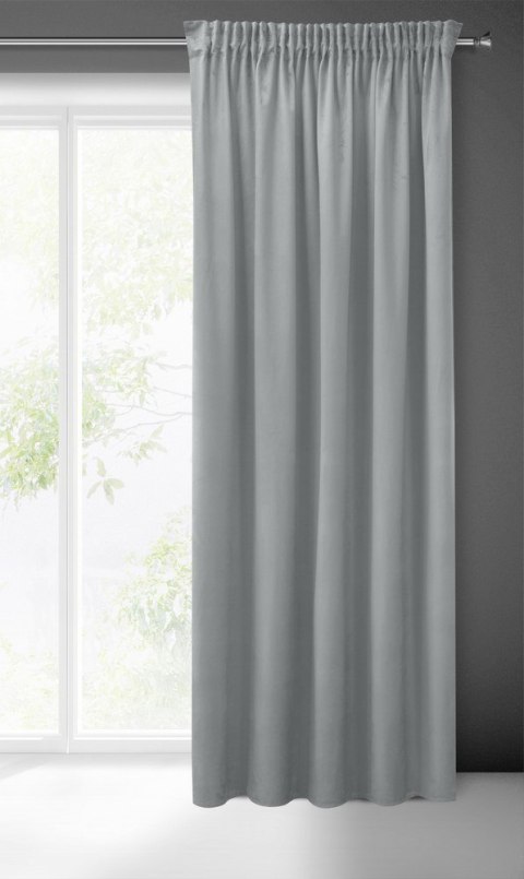 Zasłona 140x270 Sibel srebrna welurowa gotowa na taśmie Pierre Cardin Zasłona 140x270 Sibel srebrna welurowa gotowa na taśmie Pierre Cardin