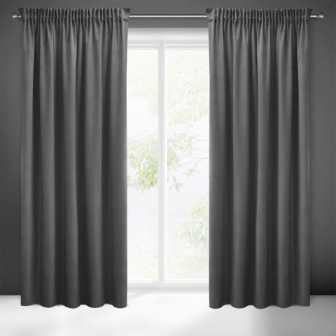 Zasłona 140x270 Sibel stalowa welurowa gotowa na taśmie Pierre Cardin Zasłona 140x270 Sibel stalowa welurowa gotowa na taśmie Pierre Cardin