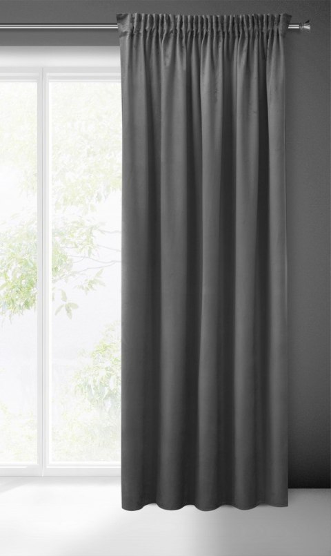 Zasłona 140x270 Sibel stalowa welurowa gotowa na taśmie Pierre Cardin Zasłona 140x270 Sibel stalowa welurowa gotowa na taśmie Pierre Cardin