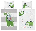 Pościel bambusowa 100x135 Dinozaury biała szara zielona paski 3527 A Dino do łóżeczka dwustronna poszewka 40x60 6091 Pościel bambusowa 100x135 Dinozaury biała szara zielona paski 3527 A Dino do łóżeczka dwustronna poszewka 40x60 6091