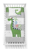 Pościel bambusowa 100x135 Dinozaury biała szara zielona paski 3527 A Dino do łóżeczka dwustronna poszewka 40x60 6091 Pościel bambusowa 100x135 Dinozaury biała szara zielona paski 3527 A Dino do łóżeczka dwustronna poszewka 40x60 6091