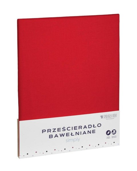 Prześcieradło bawełniane 220x240 czerwone jednobarwne Simply Prześcieradło bawełniane 220x240 czerwone jednobarwne Simply