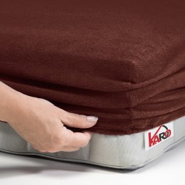 Prześcieradło frotte z gumką 200x200 czekoladowe 042 grube 200g/m2 KARO