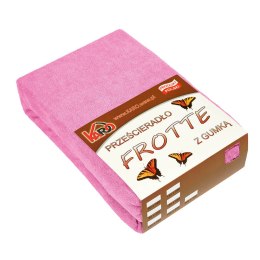 Prześcieradło frotte z gumką 200x200 różowe 020 grube 200g/m2 KARO