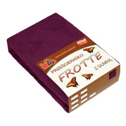 Prześcieradło frotte z gumką 200x200 śliwkowe 027 grube 200g/m2 KARO