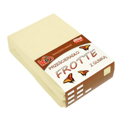 Prześcieradło frotte z gumką 220x240 kremowe 003 grube 200g/m2 KARO
