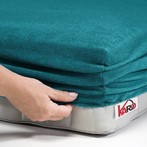 Prześcieradło frotte z gumką 220x240 turkusowe morskie 048 grube 200g/m2 KARO Prześcieradło frotte z gumką 220x240 turkusowe morskie 048 grube 200g/m2 KARO