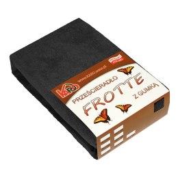 Prześcieradło frotte z gumką 80x200 czarne 044 grube 200g/m2 KARO