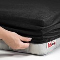 Prześcieradło frotte z gumką 80x200 czarne 044 grube 200g/m2 KARO Prześcieradło frotte z gumką 80x200 czarne 044 grube 200g/m2 KARO
