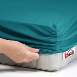 Prześcieradło jersey z gumką 200x200 turkusowe morskie 048 grube 150g/m2 KARO