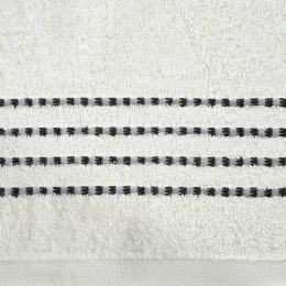 Ręcznik 30x50 Fiore kremowy 500g/m2 frotte ozdobiony bordiurą w postaci cienkich paseczków Eurofirany
