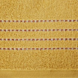 Ręcznik 30x50 Fiore musztardowy 500g/m2 frotte ozdobiony bordiurą w postaci cienkich paseczków Eurofirany