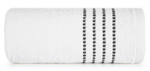 Ręcznik 70x140 Fiore biały 500g/m2 frotte ozdobiony bordiurą w postaci cienkich paseczków Eurofirany Ręcznik 70x140 Fiore biały 500g/m2 frotte ozdobiony bordiurą w postaci cienkich paseczków Eurofirany