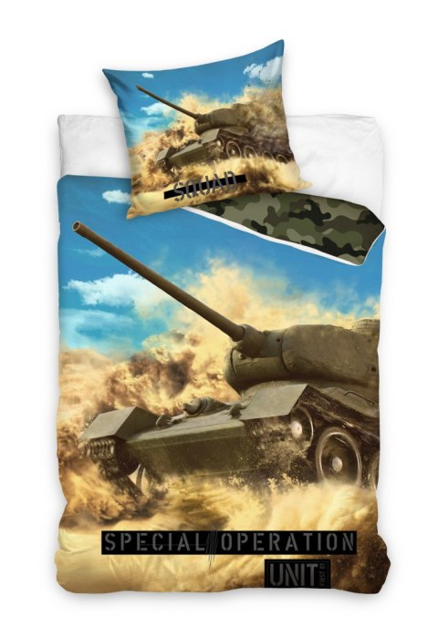 Pościel bawełniana 140x200 Czołg tank na poligonie moro 0133 niebieska zielona młodzieżowa wojskowa poszewka 70x90 Pościel bawełniana 140x200 Czołg tank na poligonie moro 0133 niebieska zielona młodzieżowa wojskowa poszewka 70x90