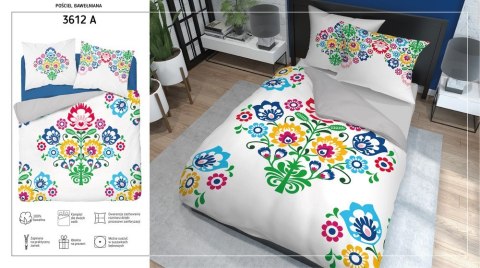Pościel bawełniana 160x200 3612 A Łowicka wycinanka biała szara kolorowa kwiaty kurpiowska dwustronna Holland Home 2 Pościel bawełniana 160x200 3612 A Łowicka wycinanka biała szara kolorowa kwiaty kurpiowska dwustronna Holland Home 2