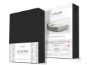 Prześcieradło jersey elastan 220x200 z gumką czarne na wysoki materac 25 cm Luxury Prześcieradło jersey elastan 220x200 z gumką czarne na wysoki materac 25 cm Luxury