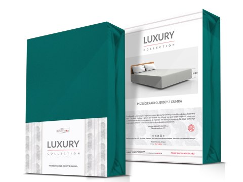 Prześcieradło jersey elastan 220x200 z gumką zielone na wysoki materac 25 cm Luxury Prześcieradło jersey elastan 220x200 z gumką zielone na wysoki materac 25 cm Luxury
