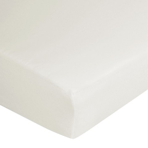 Prześcieradło jersey z gumką 140x200 kremowe na wysoki materac 30 cm 125 g/m2