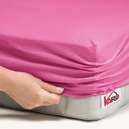 Prześcieradło jersey z gumką 160x220 amarantowe 021 grube 150g/m2 KARO