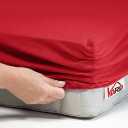 Prześcieradło jersey z gumką 160x220 czerwone 024 grube 150g/m2 KARO