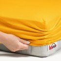 Prześcieradło jersey z gumką 160x220 musztardowe słoneczne 005 grube 150g/m2 KARO Prześcieradło jersey z gumką 160x220 musztardowe słoneczne 005 grube 150g/m2 KARO