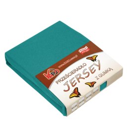 Prześcieradło jersey z gumką 160x220 turkusowe ciemne 016 grube 150g/m2 KARO