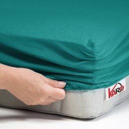 Prześcieradło jersey z gumką 160x220 turkusowe ciemne 016 grube 150g/m2 KARO