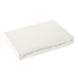 Prześcieradło jersey z gumką 180x200 kremowe na wysoki materac 30 cm 125 g/m2