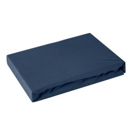 Prześcieradło jersey z gumką 220x200 granatowe na wysoki materac 30 cm 125 g/m2
