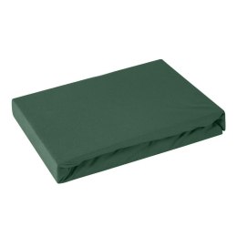 Prześcieradło jersey z gumką 220x200 zielone ciemne na wysoki materac 30 cm 125 g/m2