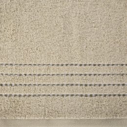 Ręcznik 50x90 Fiore beżowy 500g/m2 frotte ozdobiony bordiurą w postaci cienkich paseczków Eurofirany