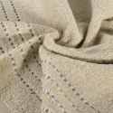 Ręcznik 50x90 Fiore beżowy 500g/m2 frotte ozdobiony bordiurą w postaci cienkich paseczków Eurofirany Ręcznik 50x90 Fiore beżowy 500g/m2 frotte ozdobiony bordiurą w postaci cienkich paseczków Eurofirany