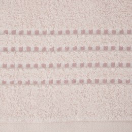 Ręcznik 50x90 Fiore różowy jasny 500g/m2 frotte ozdobiony bordiurą w postaci cienkich paseczków Eurofirany
