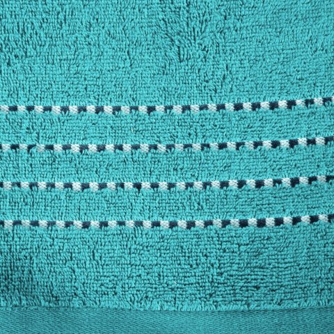 Ręcznik 50x90 Fiore turkusowy jasny 500g/m2 frotte ozdobiony bordiurą w postaci cienkich paseczków Eurofirany Ręcznik 50x90 Fiore turkusowy jasny 500g/m2 frotte ozdobiony bordiurą w postaci cienkich paseczków Eurofirany