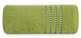 Ręcznik 70x140 Fiore oliwkowy 500g/m2 frotte ozdobiony bordiurą w postaci cienkich paseczków Eurofirany