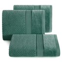 Ręcznik Jessi 30x50 zielony ciemny 500g/m2 z fakturą wytłaczanej krateczki i welurową bordiurą frotte Eurofirany Ręcznik Jessi 30x50 zielony ciemny 500g/m2 z fakturą wytłaczanej krateczki i welurową bordiurą frotte Eurofirany