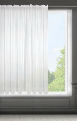 Firana 300x160 Lucy biała gotowa na taśmie z delikatnego i lekkiego woalu Eurofirany