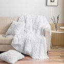 Koc narzuta 150x200 Yeti włochacz biały futrzak na łóżko Koc narzuta 150x200 Yeti włochacz biały futrzak na łóżko